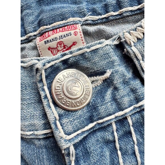 TRUE RELIGION Ricky Cut-Off Super Tee Cotton Denim Bermuda Shorts, Size 28 - Picture 12 of 16